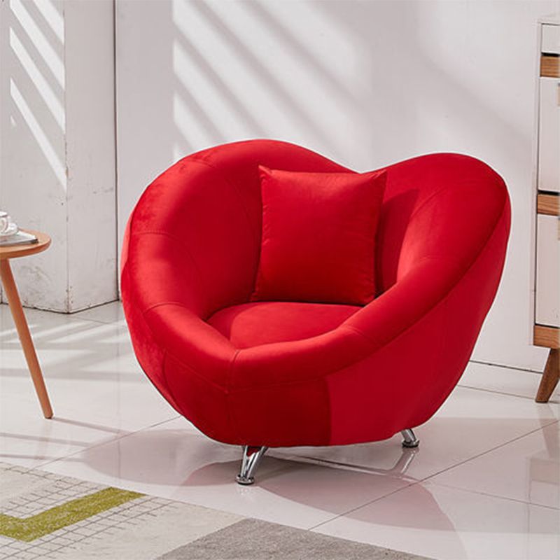 Velvet Barrel Chair 37.40" L x 31.49" W x 29.13" H Solid Wood Frame Barrel Accent Chair