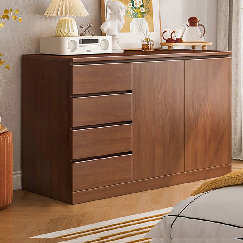 Modern Brown / White Storage Chest Dresser Wooden Combo Dresser with Drawers and Doors