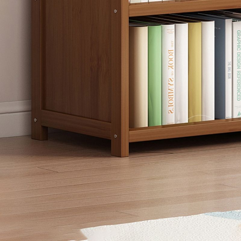 Contemporary Bamboo Bookcase Standard Closed Back Bookshelf with Shelves