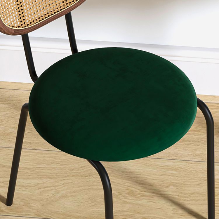 Contemporary Metal Dining Room Chairs Upholstered Armless Chair for Home Use