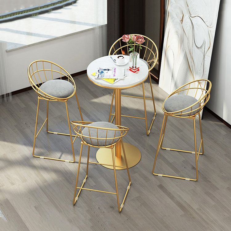 Modern Round Counter Set 1/2/5 Pieces Stone Indoor Bar Stool and Table Set