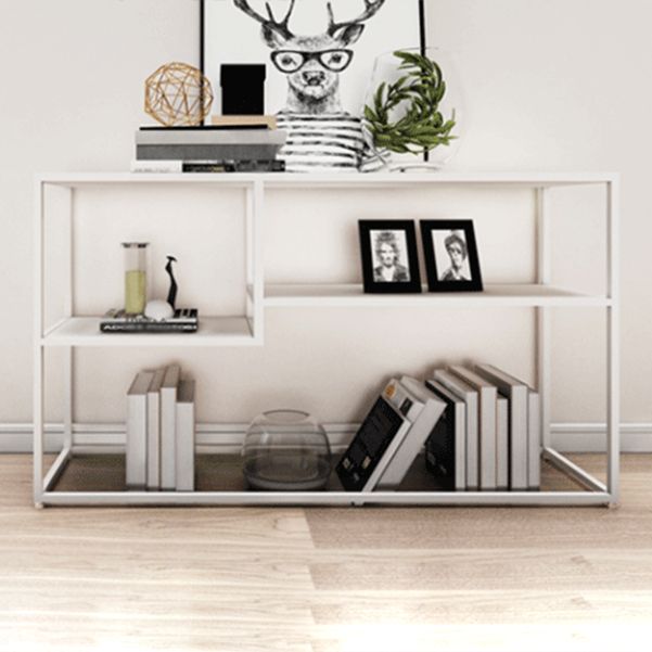 29.53-inch Tall Modern Console Table Iron Accent Table with Shelves