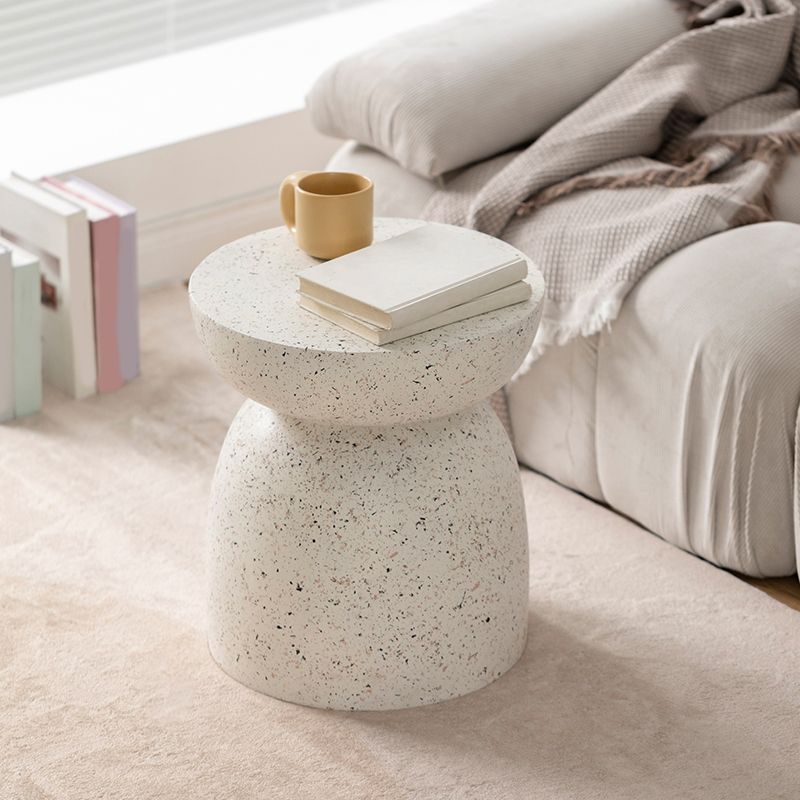 Modernistic Geometric Accent Side Table Marble Gold End Table