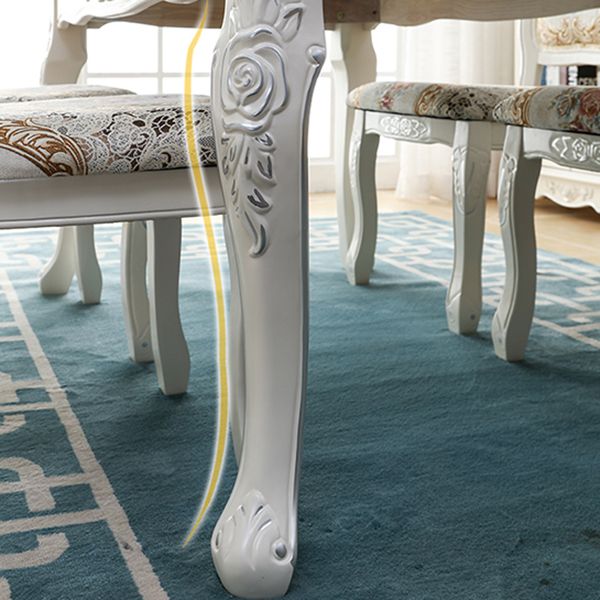 Vitoria Rectangle Shape Marble Table White Standard Dining Table for Kitchen