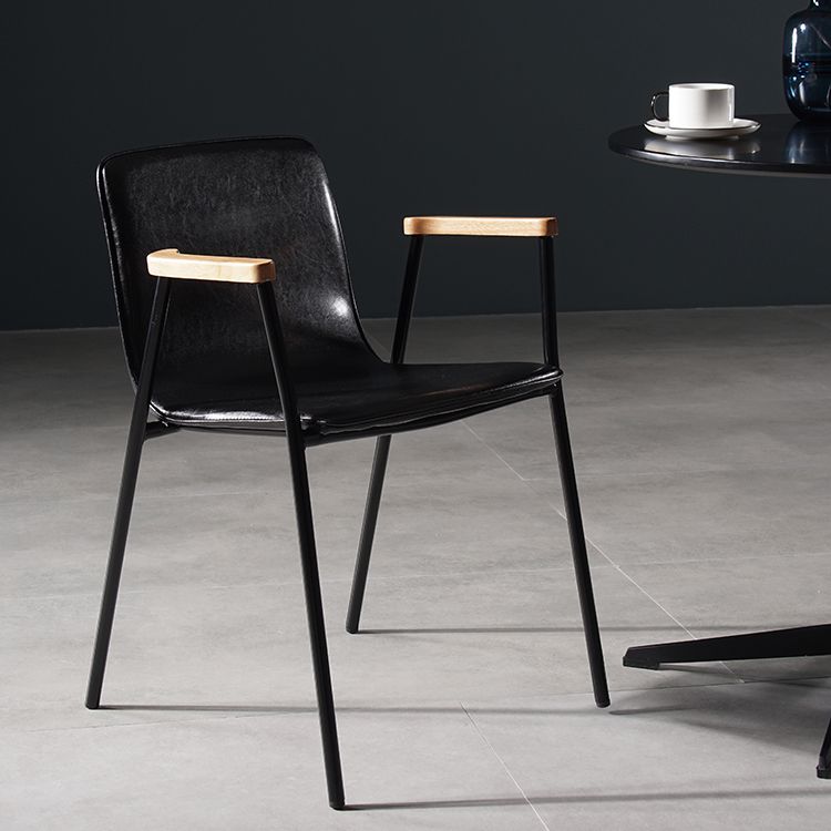 Chaises de salle à manger de style industriel, chaises d'appoint avec bras de cuisine et pieds en métal
