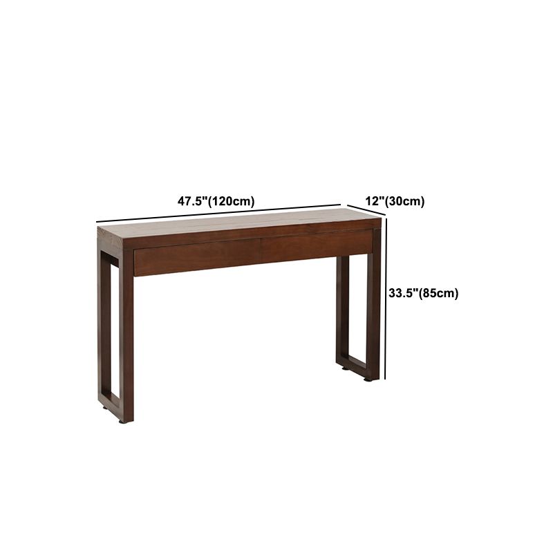 12-inch Wide Console Sofa Table  2-drawer Wood Console Table in Dark Brown