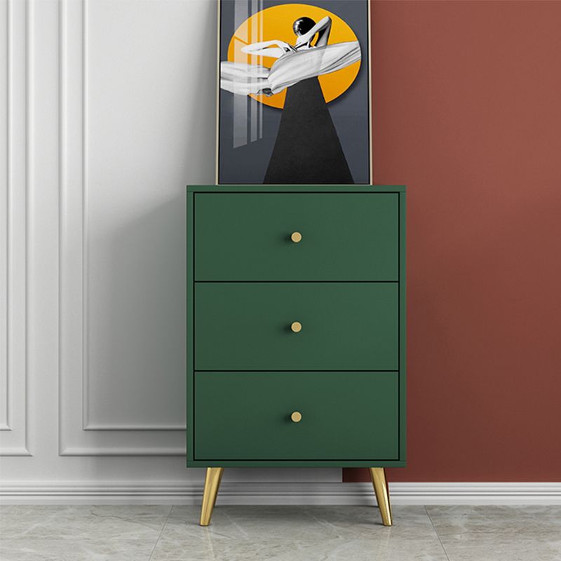 Modern Accent Chest with Storage Drawers and 4 Golden Legs Chest