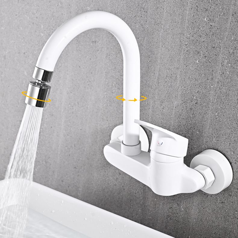 Modern Wall Mounted Single Rotary Switch Kitchen Faucet High Profile Faucet