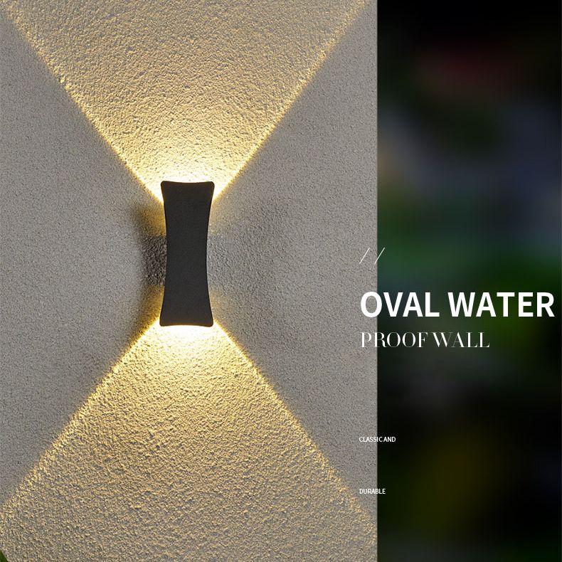 Modern Minimalist Waterproof LED Wall Light Aluminium Outdoor Spotlight with Glass Shade