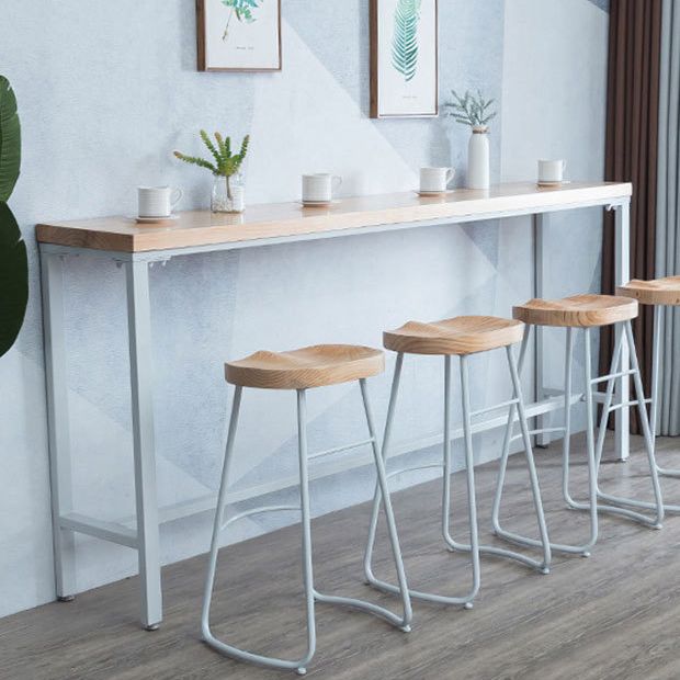 Rectangle Bar Table Contemporary Wood Bar Table with Trestle Base