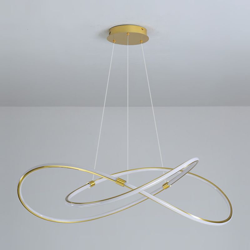 Modern Style Twist Shape Pendant Chandelier Metal 1 Light Chandelier Light in Gold