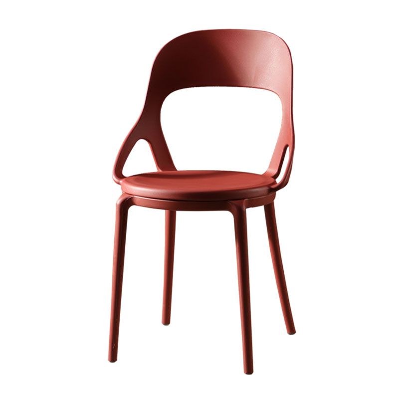 Sillas de comedor sin brazos con respaldo abierto escandinavo, silla lateral de plástico
