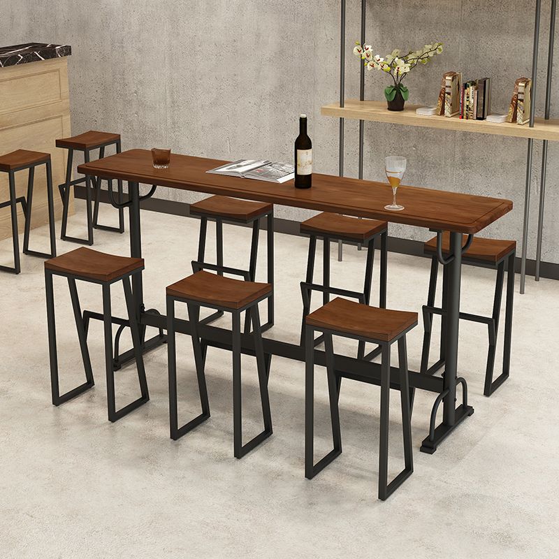 Glam 1/2/5/7 Pieces Counter Height Set Rectangle Trestle Bar Stool and Table Set