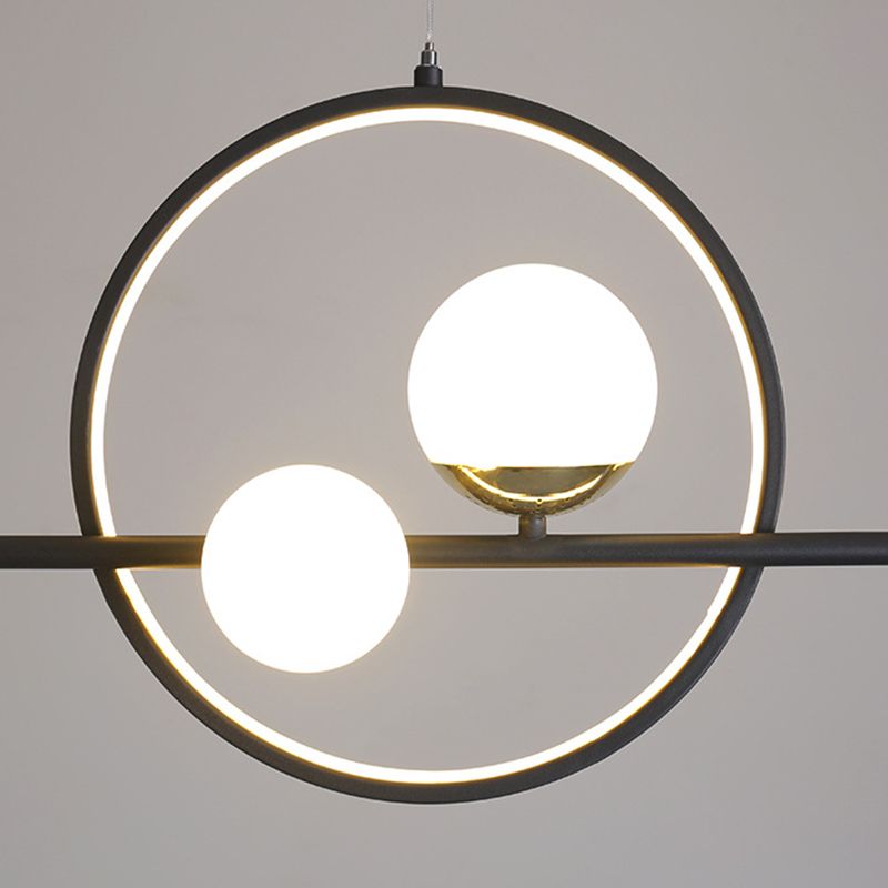 44" Length Contemporary Style LED Island Light 7-Lights Minimalism Design Dining Room Hanging Lighting Fixture