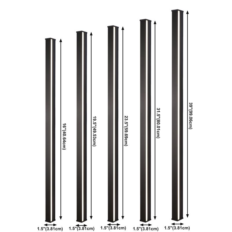 Modern Style Long Strip Shade Wall Sconce Metal 1 Light Sconces in Black for Bedside