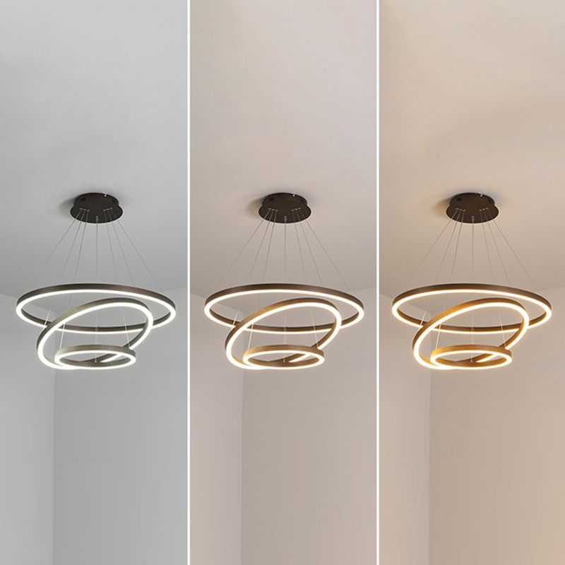 Orbicular Chandelier Lighting Fixtures Modern Coffee Hanging Chandelier with Silica Gel Shade