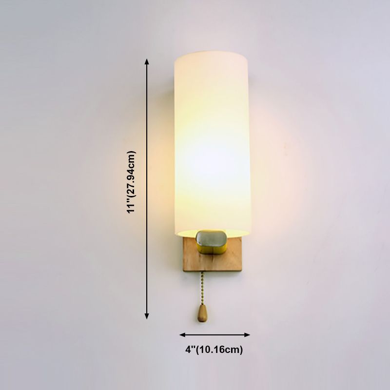 Moderne Stil Zylinderwand Schanckbeleuchtung Holz 1 leichte Wandmontagelampen