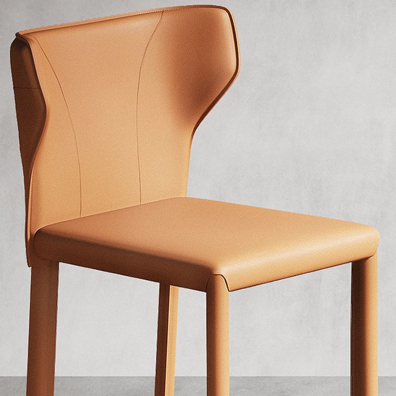 Glam Leather Counter Height Stools Low Back Bar Stools for Indoor