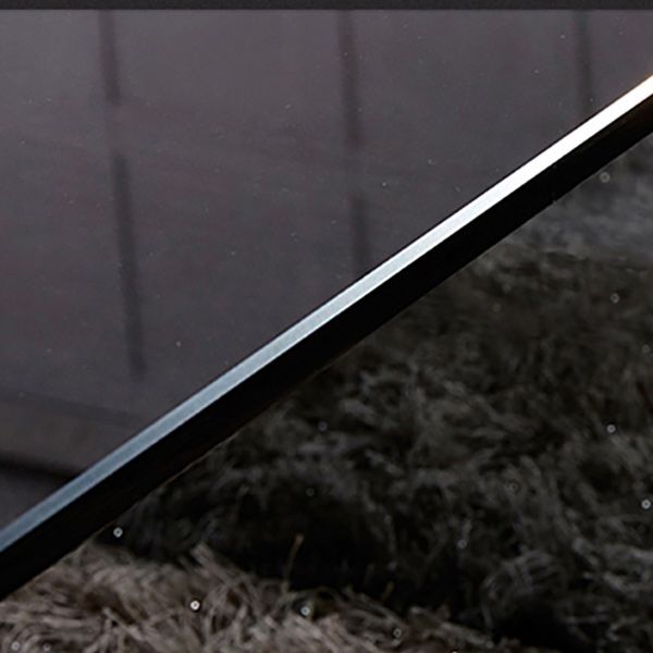 Contemporary Rectangle Glass Coffee Table with Sled Base Cocktail Table