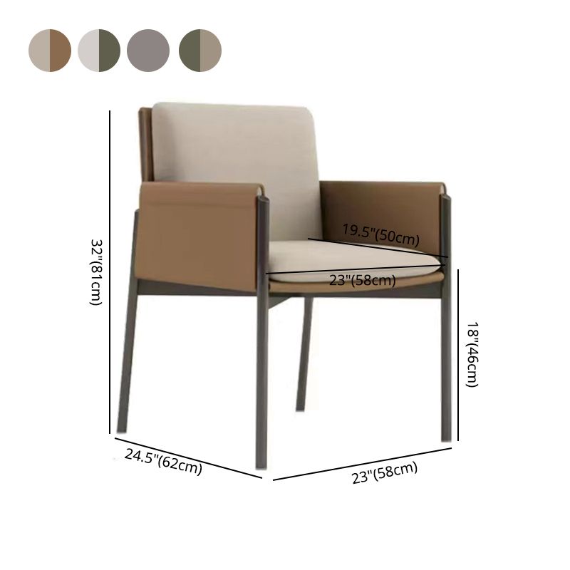 Contemporary Fabric Dining Room Chair Upholstered Arm Single Chair