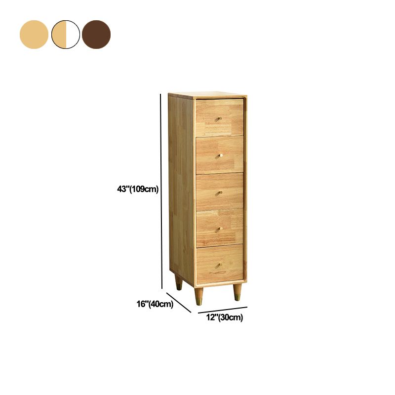 15.74" Wide Modern Wooden Accent Chest Rubberwood Chest with 5 Drawers