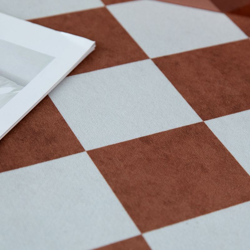 Elegant Light Color Nordic Carpet Polyester Checkerboard Indoor Rug Stain Resistant Rug for Bedroom