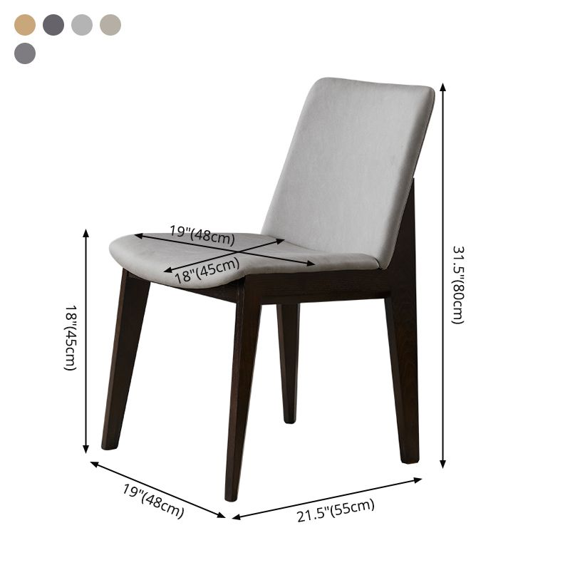 Chaises de salle à manger en bois de style contemporain, chaises latérales sans bras pour cuisine
