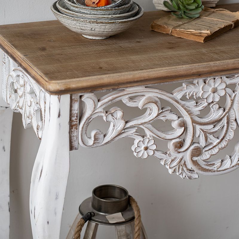 Rectangle Shape French Country Console Table White Wood Sofa Table
