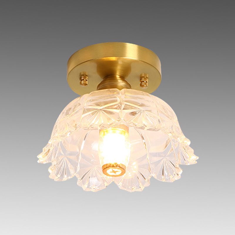 Nordic Style 1-Light Ceiling Lamp Glass Shade Ceiling Light for Living Room
