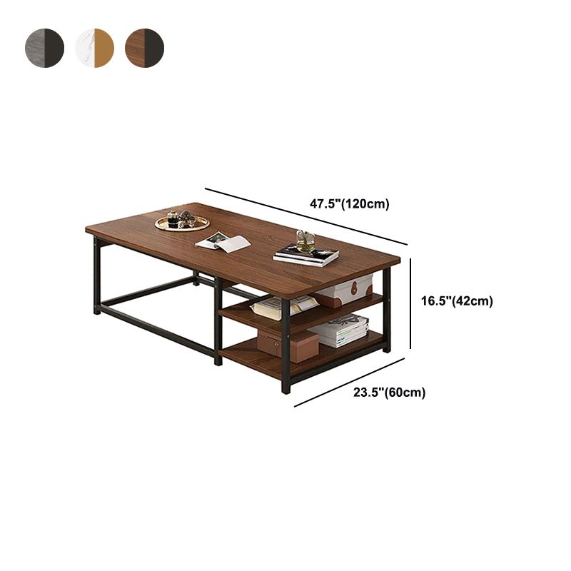 Frame Base Rectangular Modern Style Wood Table Metal Bottom Frame Coffee Table