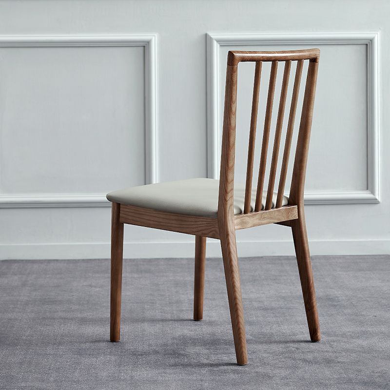 Contemporary Solid Wood Side Chair Kitchen Slat Back Armless Chair