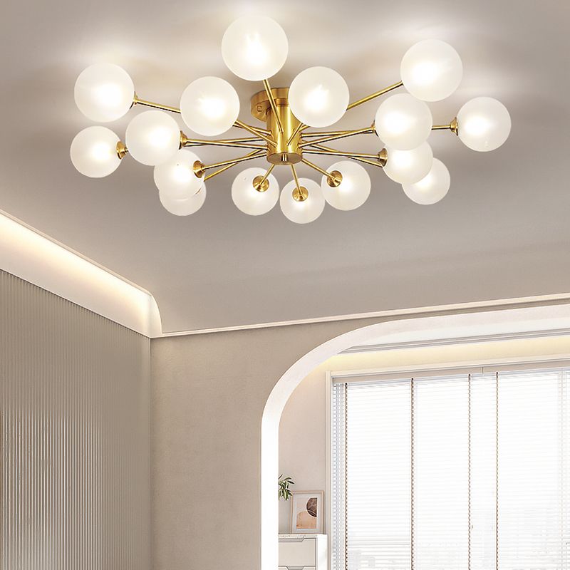 Nordic Style Ceiling Light Glass Shade Ball Shape Ceiling Lamp for Living Room