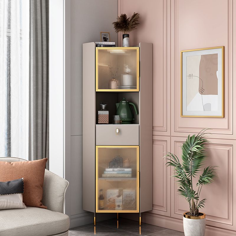 Modern Style Buffet Sideboard Stone Side Board with Cabinet and Drawer