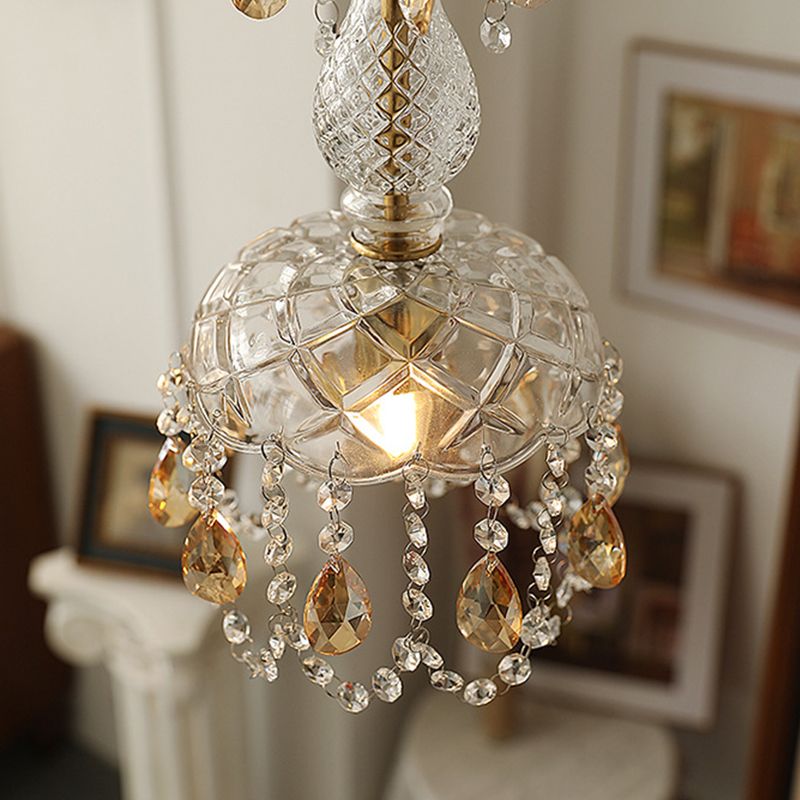 Moderner Stil einzigartiger Schatten hängend hängendes Glas 1 hängende Lampe mit Kristall