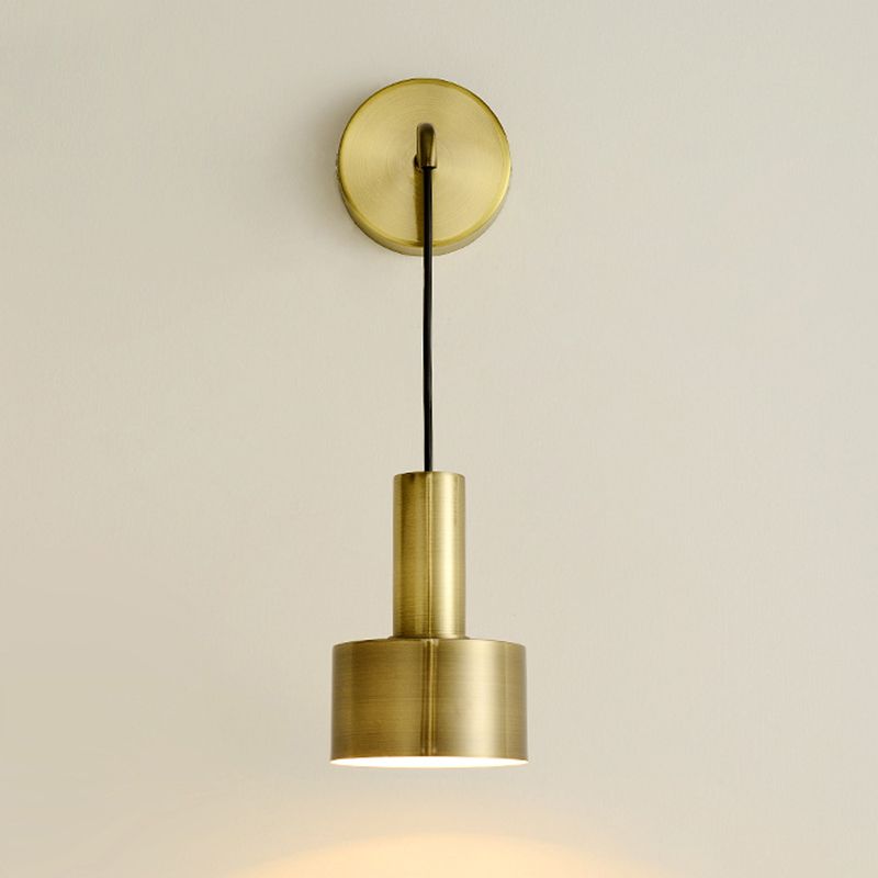 1 Licht lineare und halbe Zylinder Wandleuchte moderne einfache Stilbeleuchtung in Gold