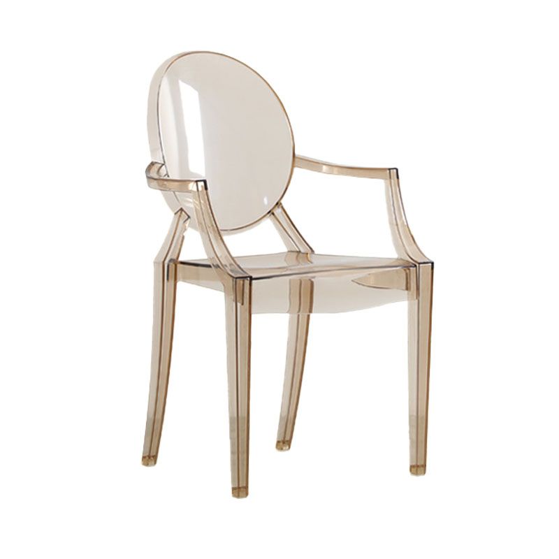 Silla lateral plástica apilable de comedor con parte posterior abierta del brazo de diseño nórdico