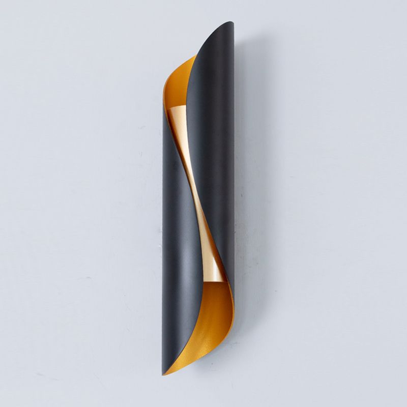 Modern Style Wave Shape Wall Sconce Metal 2 Lights Sconces for Bedroom