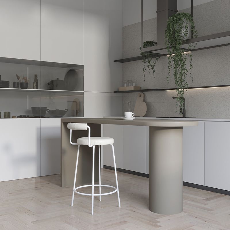 Contemporary Style Bar Table Solid Wood Bistro Bar Desk with Double pedestal