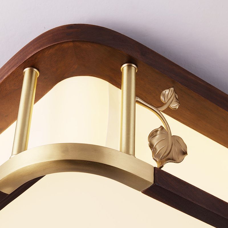 Modern Ceiling Light Wooden Flush Mount Light Fixture for Bedroom