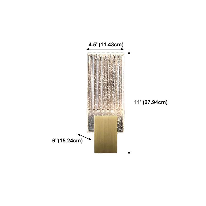 Light Luxury Wall Light Rectangle Shape Wall Lamp with Crystal Shade for Bedroom