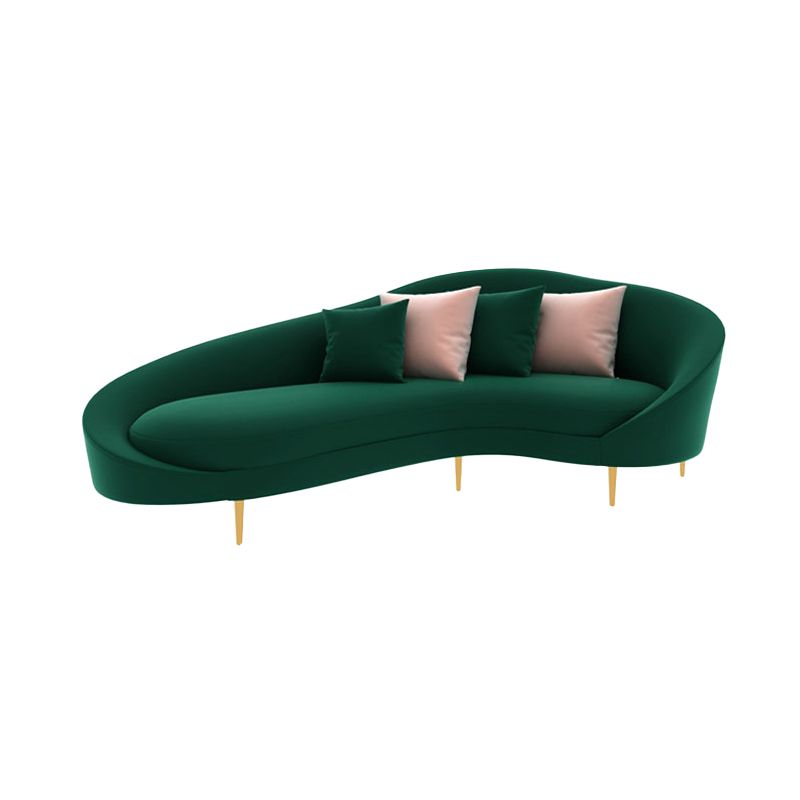Contemporary Curved Sofa with Slopped Arm and Tight Back for Apartment