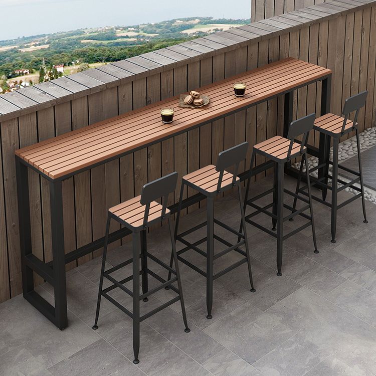 1/2/5 Pieces Modern Rectangular Pub Table Set Artificial Wooden Bistro Table Set