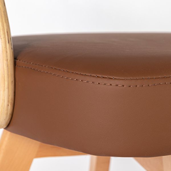 Silla de comedor moderna de madera con cojín de color, respaldo abierto, silla lateral para el hogar