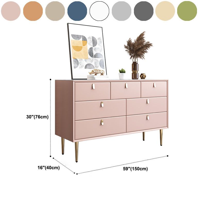 15.6-inch Width Glam Dresser Stone Storage Chest with 7 Drawers