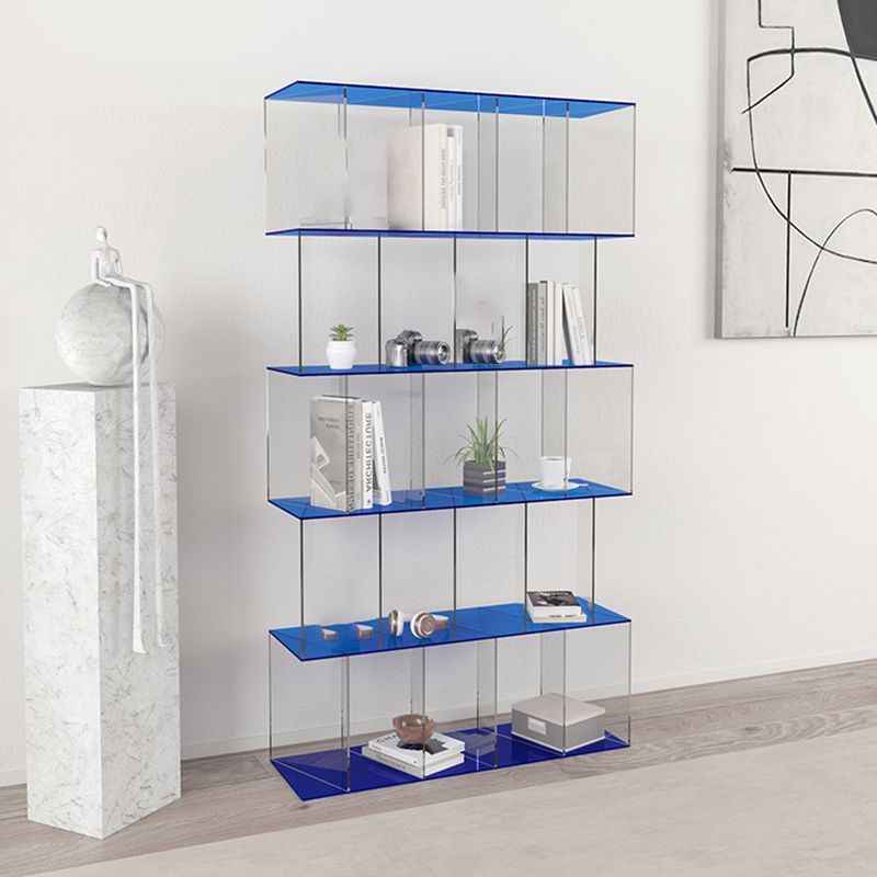 Scandinavian Standard Bookshelf Acrylic Open Back Bookcase with Shelves