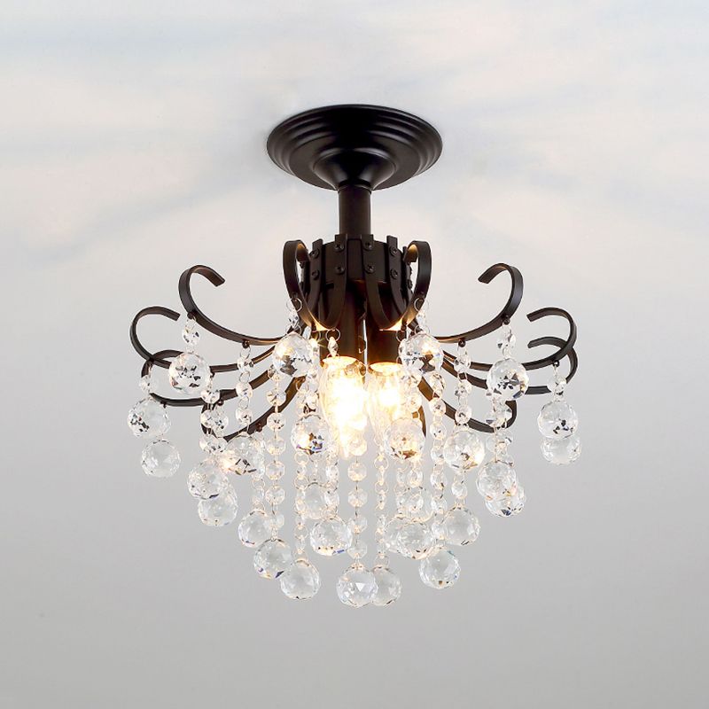 Modern Crystal Ceiling Light Household Flush Mount Light Fixture for Bedroom