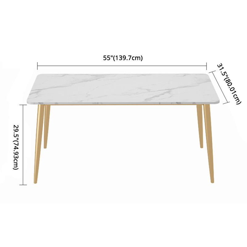 Juego de mesa de comedor de piedra sinterizada escandinava Rectángulo blanco Uso del hogar Set de comedor