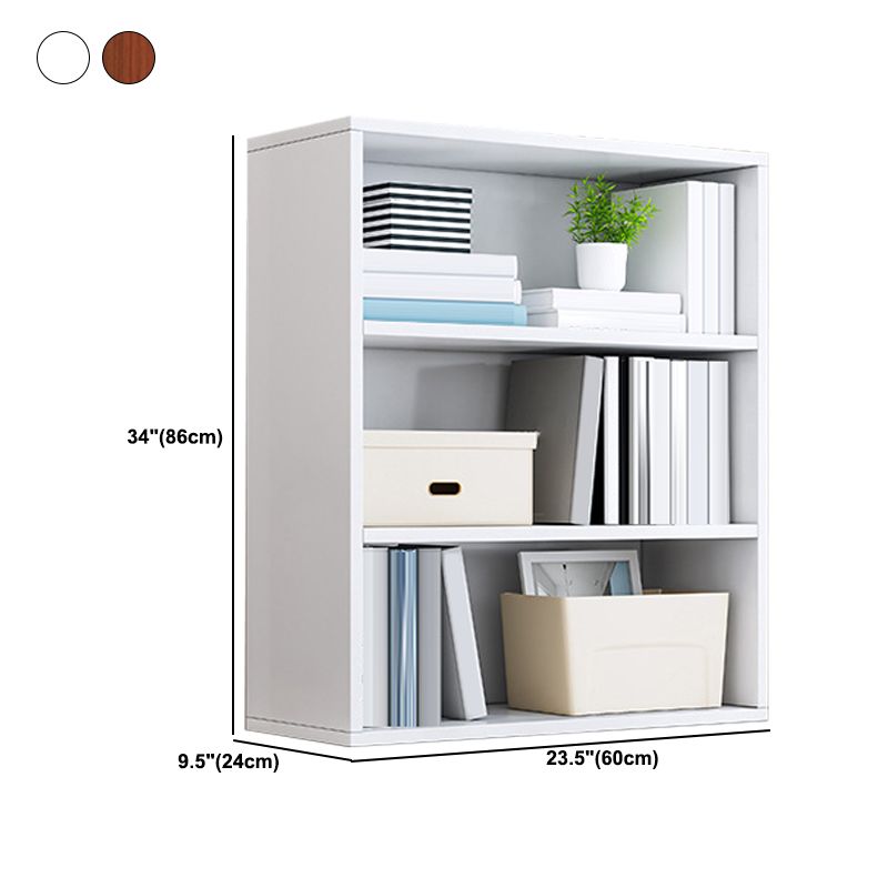 Modern Engineered Wood Bookshelf Standard Vertical Bookcase in Burnish