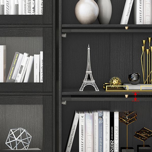 Glam Bookshelf Standard Wooden Shelf Bookcase with Cabinets for Office