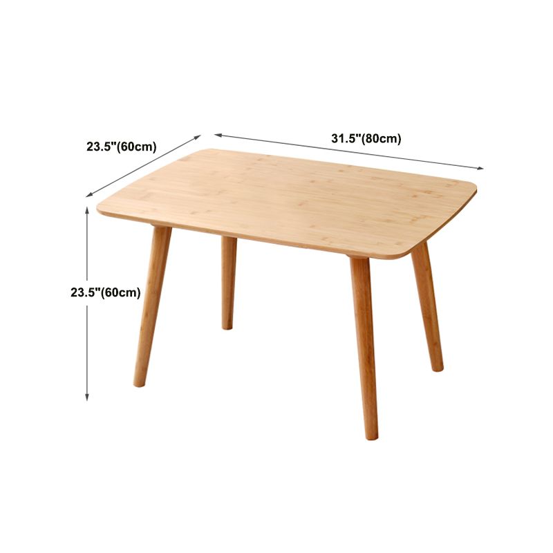 Nordic Simple 1 Single Coffee Table Rectangular Bamboo 4 Legs Cocktail Table